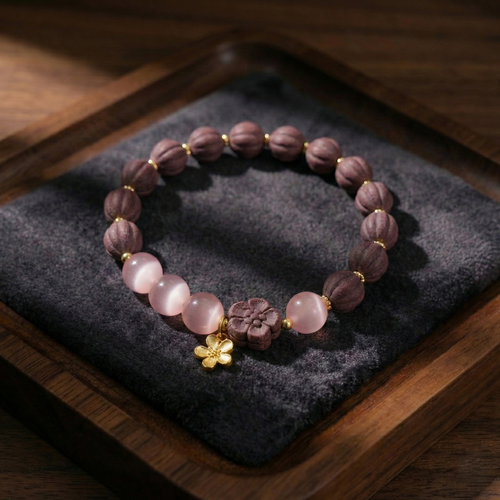 Finished Radiant Rose aromatic bracelet